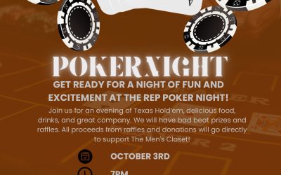 The Rep Poker Night – October 3rd @ 7:00 p.m.